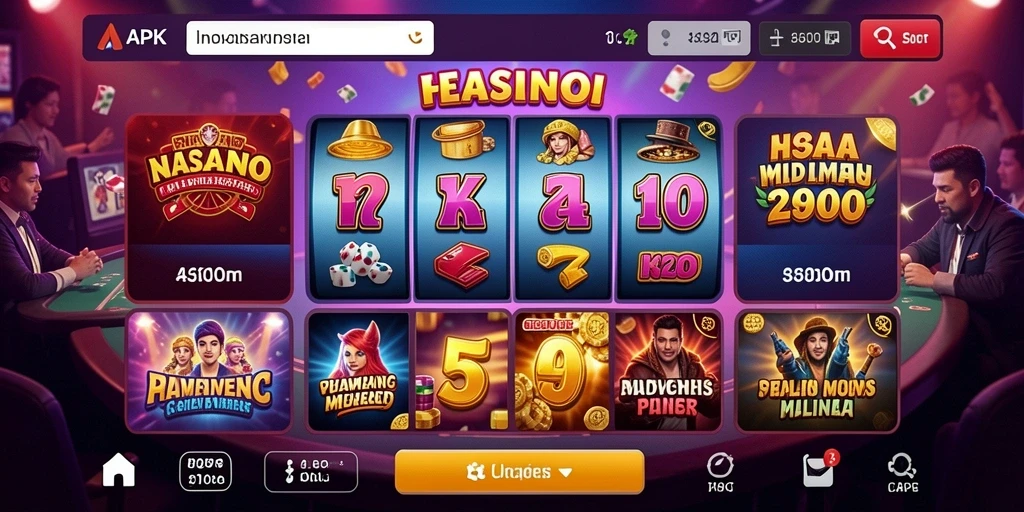 Screenshot aplikasi SPINBET yang menampilkan antarmuka pengguna.